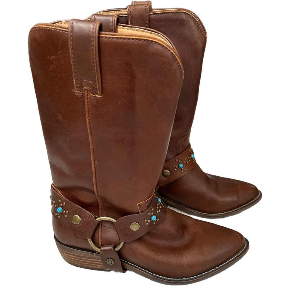 Like new Dingo Western Boots Harness Studs Cognac Leather
